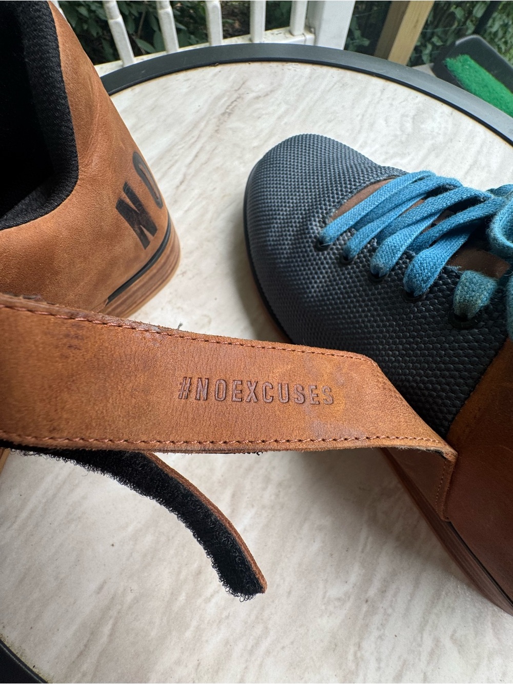No Bull Weight Lifting Shoes Navy and Brown Training Shoes with Strap - Picture 9 of 12